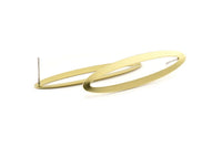 Brass Marquise Earring, 6 Raw Brass Marquise Stud Earrings (47x12x0.70mm) B0272 A1674