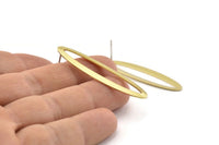 Brass Marquise Earring, 6 Raw Brass Marquise Stud Earrings (47x12x0.70mm) B0272 A1674