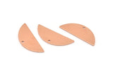 Semi Circle Charm, 12 Raw Copper Half Moon Charms With 1 Hole, Blanks (29x11x0.80mm) M670