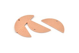 Semi Circle Charm, 12 Raw Copper Half Moon Charms With 1 Hole, Blanks (29x11x0.80mm) M670