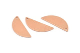 Semi Circle Charm, 12 Raw Copper Half Moon Charms With 1 Hole, Blanks (29x11x0.80mm) M668