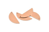 Semi Circle Charm, 12 Raw Copper Half Moon Charms With 1 Hole, Blanks (29x11x0.80mm) M668