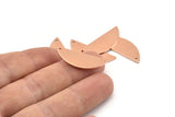 Semi Circle Charm, 12 Raw Copper Half Moon Charms With 1 Hole, Blanks (29x11x0.80mm) M668