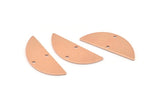 Semi Circle Charm, 12 Raw Copper Half Moon Charms With 2 Holes, Blanks (29x11x0.80mm) M667