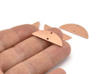 Semi Circle Charm, 12 Raw Copper Half Moon Charms With 2 Holes, Blanks (29x11x0.80mm) M667