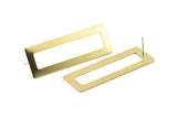 Brass Rectangle Earring, 6 Raw Brass Rectangle Stud Earrings (50x17x0.70mm) C007 A1685
