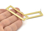 Brass Rectangle Earring, 6 Raw Brass Rectangle Stud Earrings (50x17x0.70mm) C007 A1685