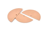 Semi Circle Blank, 6 Raw Copper Half Moon Charms With 1 Hole, Stamping Blanks (38x17x0.80mm) M674
