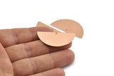 Semi Circle Blank, 6 Raw Copper Half Moon Charms With 1 Hole, Stamping Blanks (38x17x0.80mm) M674