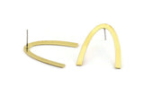 Brass Geometric Earring, 6 Raw Brass V Shaped Stud Earrings (28x25x0.70mm) B0243 A1690