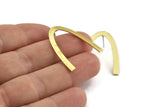 Brass Geometric Earring, 6 Raw Brass V Shaped Stud Earrings (28x25x0.70mm) B0243 A1690