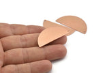 Semi Circle Blank, 6 Raw Copper Half Moon Charms With 1 Hole, Stamping Blanks (38x17x0.80mm) M675