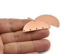 Semi Circle Blank, 6 Raw Copper Half Moon Charms With 6 Holes, Stamping Blanks (38x17x0.80mm) M680