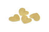 Brass Heart Charm, 12 Raw Brass Heart Charms With 1 Hole (16x14x1mm) M849
