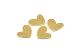 Brass Heart Blank, 12 Raw Brass Heart Blanks, Stamping Blanks (14x11x1mm) M854