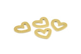 Brass Heart Blank, 12 Raw Brass Heart Blanks, Stamping Blanks (16x14x1mm) M863