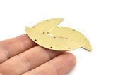 Semi Circle Charm, 6 Raw Brass Half Moon Charms With 4 Holes, Blanks (51x15x0.70mm) M877