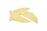 Semi Circle Charm, 6 Raw Brass Half Moon Charms With 1 Loop, Blanks (51x17x0.70mm) M928