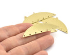 Semi Circle Charm, 6 Raw Brass Half Moon Charms With 1 Loop And 7 Holes, Blanks (51x17x0.70mm) M933