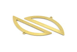 Semi Circle Charm, 6 Raw Brass Half Moon Charms With 1 Loop, Blanks (51x17x0.70mm) M934