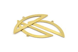 Semi Circle Charm, 6 Raw Brass Half Moon Charms With 1 Loop, Blanks (51x17x0.70mm) M934