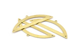 Semi Circle Charm, 6 Raw Brass Half Moon Charms With 1 Loop And 2 Holes, Blanks (51x17x0.70mm) M936
