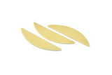 Semi Circle Blank, 6 Raw Brass Semi Circle Blanks, Stamping Blanks (37x8x0.70mm) M881