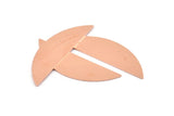 Semi Circle Blank, 6 Raw Copper Semi Circle Blanks, Stamping Blanks (51x15x0.70mm) M917