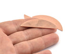 Semi Circle Blank, 6 Raw Copper Semi Circle Blanks, Stamping Blanks (51x15x0.70mm) M917