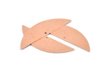 Semi Circle Blank, 6 Raw Copper Semi Circle Charms With 1 Hole, Stamping Blanks (51x15x0.70mm) M918