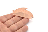 Semi Circle Blank, 6 Raw Copper Half Moon Charms With 1 Hole, Stamping Blanks (51x15x0.70mm) M919