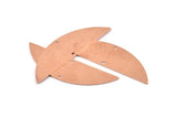 Semi Circle Blank, 6 Raw Copper Half Moon Charms With 2 Holes, Stamping Blanks (51x15x0.70mm) M920