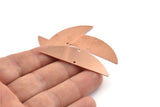 Semi Circle Blank, 6 Raw Copper Half Moon Charms With 2 Holes, Stamping Blanks (51x15x0.70mm) M920