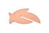 Semi Circle Blank, 6 Raw Copper Half Moon Charms With 3 Holes, Stamping Blanks (51x15x0.70mm) M922