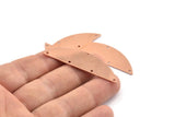 Semi Circle Blank, 6 Raw Copper Half Moon Charms With 5 Holes, Stamping Blanks (51x15x0.70mm) M925