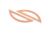 Semi Circle Blank, 6 Raw Copper Semi Circle Blanks, Stamping Blanks (51x15x0.70mm) M894