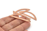 Semi Circle Blank, 6 Raw Copper Semi Circle Blanks, Stamping Blanks (51x15x0.70mm) M894