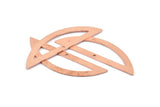 Semi Circle Blank, 6 Raw Copper Half Moon Charms With 1 Hole, Stamping Blanks (51x15x0.70mm) M897