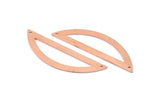 Semi Circle Blank, 6 Raw Copper Half Moon Charms With 2 Holes, Stamping Blanks (51x15x0.70mm) M898