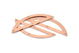 Semi Circle Blank, 6 Raw Copper Semi Circle Charms With 4 Holes, Stamping Blanks (51x15x0.70mm) M900