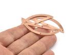 Semi Circle Blank, 6 Raw Copper Semi Circle Charms With 4 Holes, Stamping Blanks (51x15x0.70mm) M900
