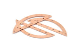 Semi Circle Blank, 6 Raw Copper Half Moon Charms With 8 Holes, Stamping Blanks (51x15x0.70mm) M903