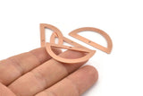 Semi Circle Charm, 12 Raw Copper Half Moon Charms With 1 Hole, Blanks (38x17x0.80mm) M697