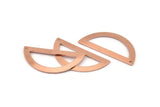 Semi Circle Charm, 12 Raw Copper Half Moon Charms With 1 Hole, Blanks (38x17x0.80mm) M699