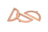 Semi Circle Charm, 12 Raw Copper Half Moon Charms With 1 Loop, Blanks (38x20x0.80mm) M692
