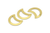 Brass Moon Blank, 12 Raw Brass Moon Stamping Blanks, Findings (25x15x0.70mm) M768