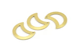 Brass Moon Charm, 12 Raw Brass Moon Charm With 1 Hole, Blanks, Findings (25x15x0.70mm) M769