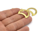 Brass Moon Charm, 12 Raw Brass Moon Charm With 1 Hole, Blanks, Findings (25x15x0.70mm) M770