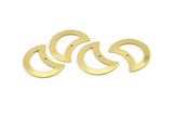 Brass Moon Charm, 12 Raw Brass Moon Charm With 1 Hole, Blanks, Findings (25x15x0.70mm) M771