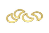 Brass Moon Charm, 12 Raw Brass Moon Charm With 2 Holes, Blanks, Findings (25x15x0.70mm) M773